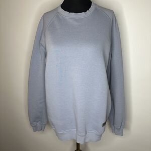 BERSHKA Oversized Heavyweight Blue Crewneck Sweatshirt S Women's Cozy